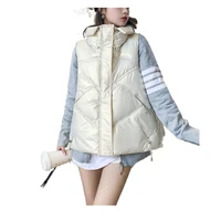 autumn winter new down cotton vest waterproof sleeveless vest jacket women short korean loose wild shiny fashion waistcoat