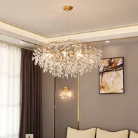 nordic gold crystal chandelier lighting modern large lustre led ceiling chandelier loft art hanging lamp for living room lustres