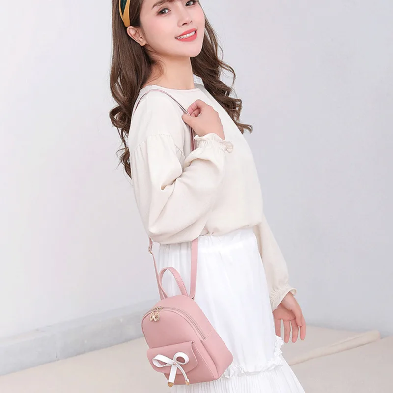 Женский мини рюкзак кошелек из искусственной кожи металлический с отделением