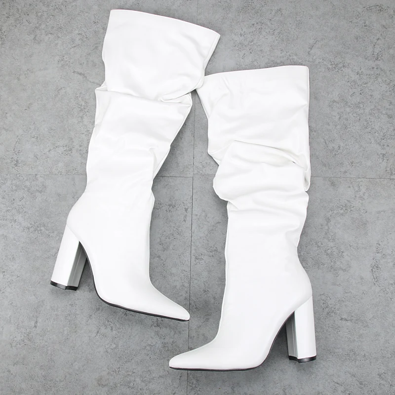 

Shoes Pointy Boot Sexy Thigh High Heels High Sexy Zipper Boots-Women Large Size Pointe Stiletto Rubber Over-the-Knee 2021