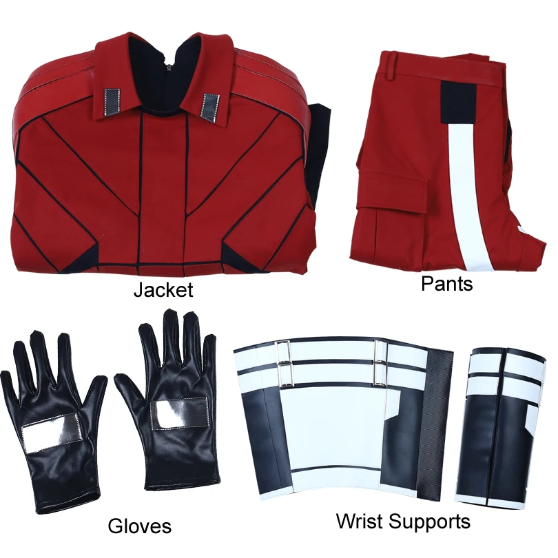 Adult Men Guardian Battle Cosplay Costume Outfit Halloween Party Red Full Props Suit