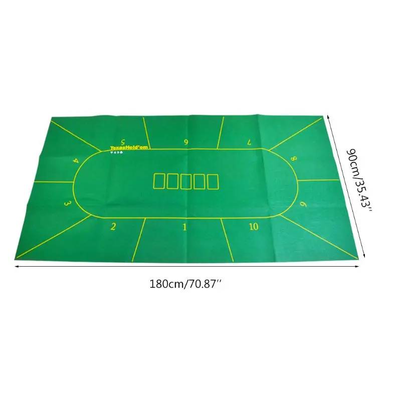 

1pc 180*90cm Poker Table Cloth Texas Hold'em Poker Layouts Tablecloth Felt 10 Players Poker Mat / Tapis Poker Dropshipping