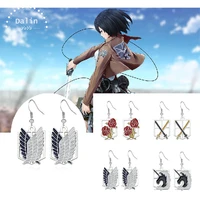 anime attack on titan drop earring attack wings shikishima eren cosplay dangle earrings for women girl ear jewelry