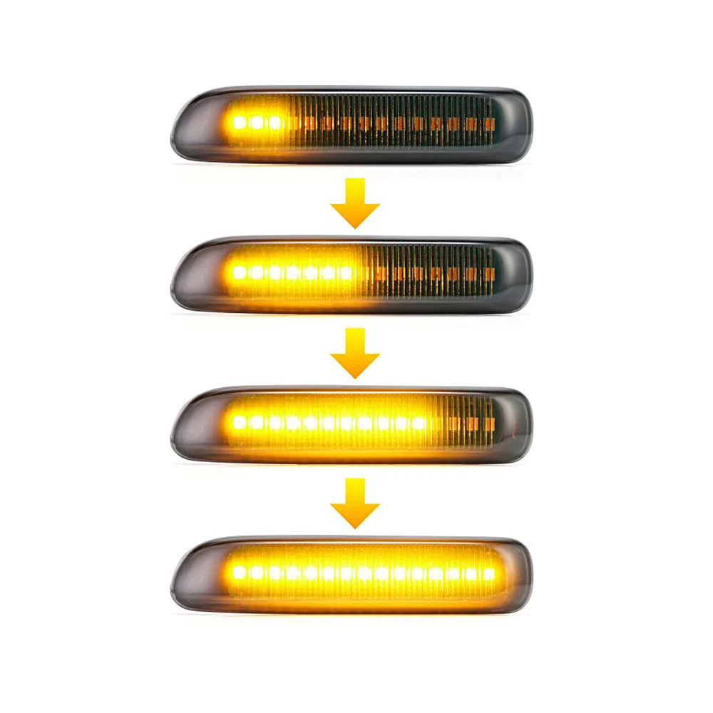 2 шт. желтый Динамический светодиодный габаритный светильник авто боковое крыло