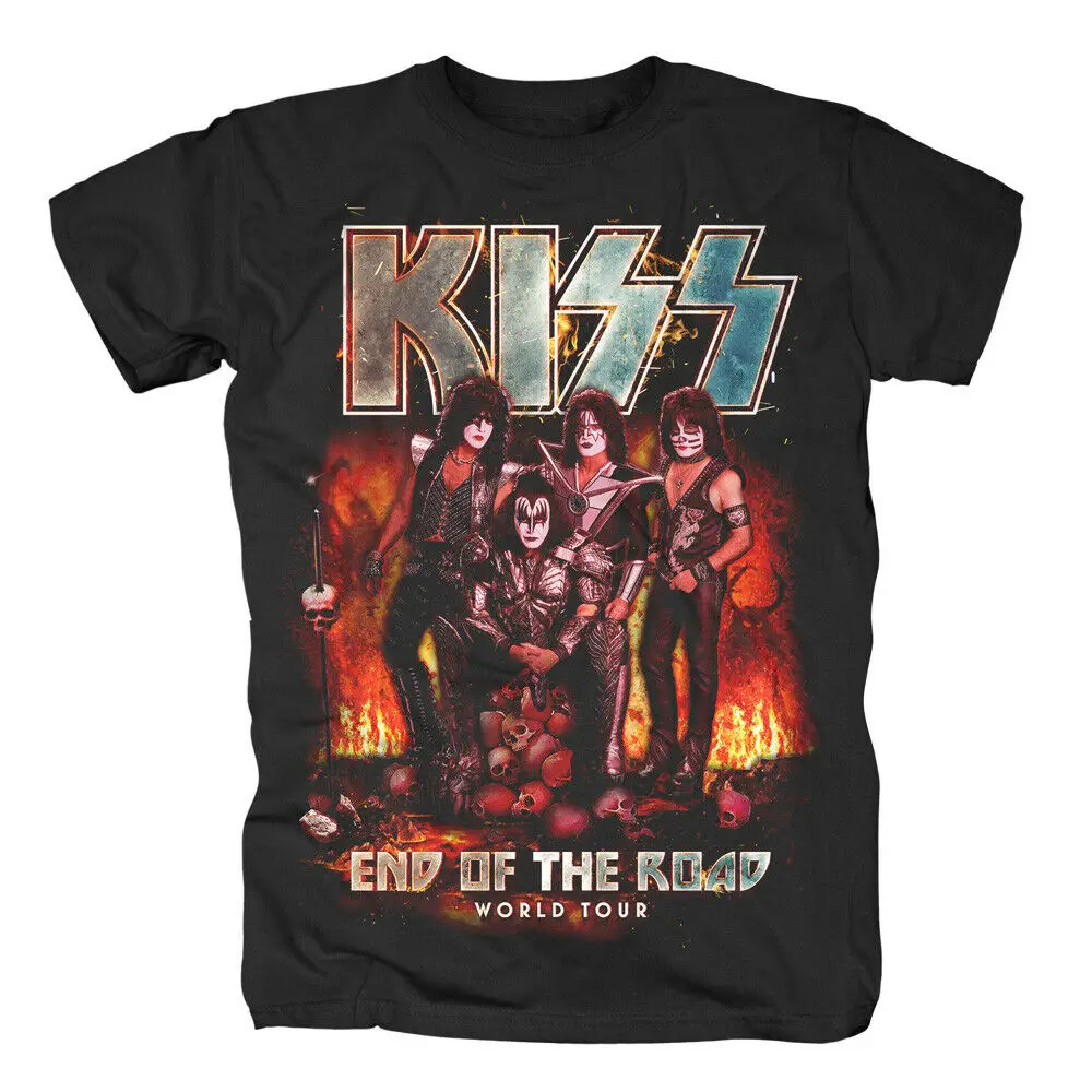 Kiss End of The Road Tour, Официальная футболка Merch, новинка, показ, оригинальное название, Мужская, брендовая одежда футболки, повседневная футболка