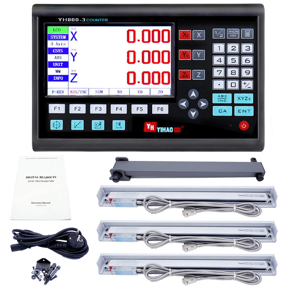 

YH800-3 3 Axis Grating Ruler Digital Display Meter Lathe/Boring/Milling Machine Grinder Electronic Ruler Liquid Crystal Display