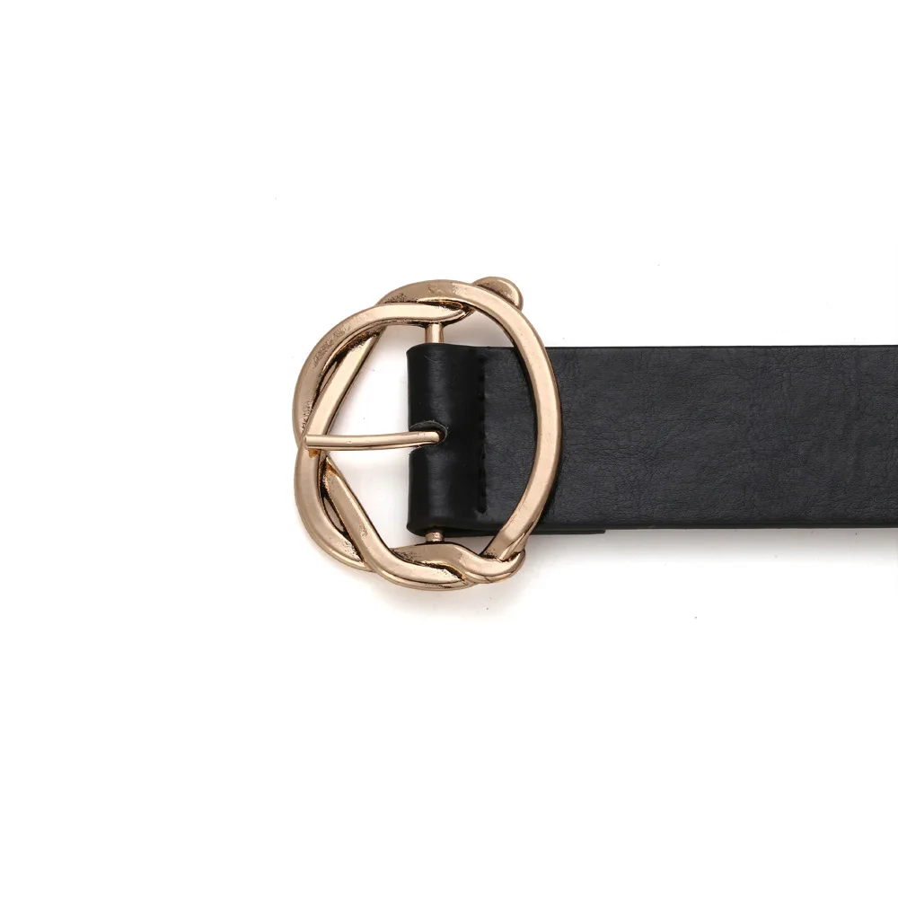

Women Vintage Belt New Gold Metal Buckle Betls for Women Ins Pu High Quality Waistband Female Dress Jeans Fashion
