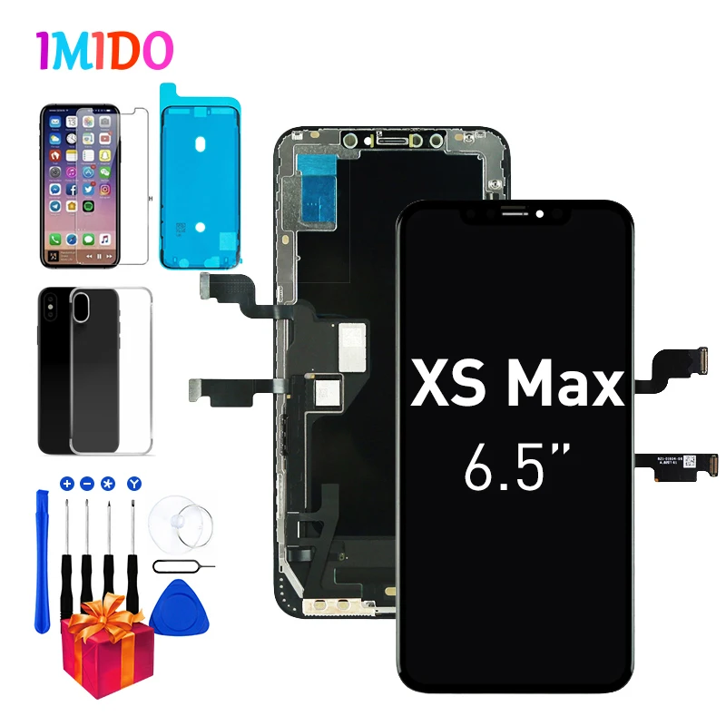 6," ЖК-экран для iPhone XS MAX дисплей A2097 A1920 A2100 дигитайзер в сборе с 3D сенсорным экраном+ водонепроницаемое уплотнение+ чехол+ стекло+ Инструменты