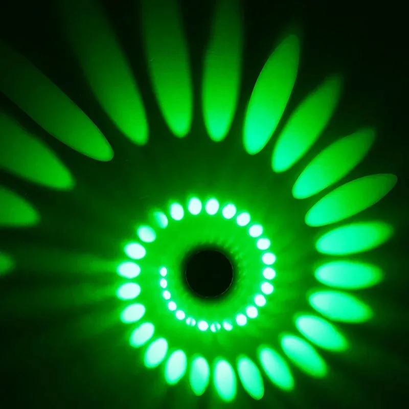 RGB Спиральный с отверстиями светодиодный настенный светильник эффектом пультом