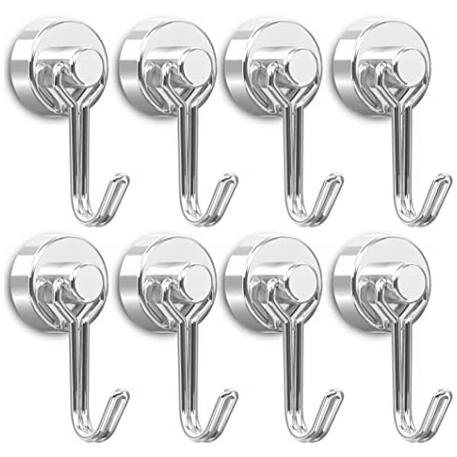 

8pcs Multifunctional 360° Rotating Hooks Stainless Steel Punch-Free Hooks Set Magnetic Hook For Home Office Hook Up