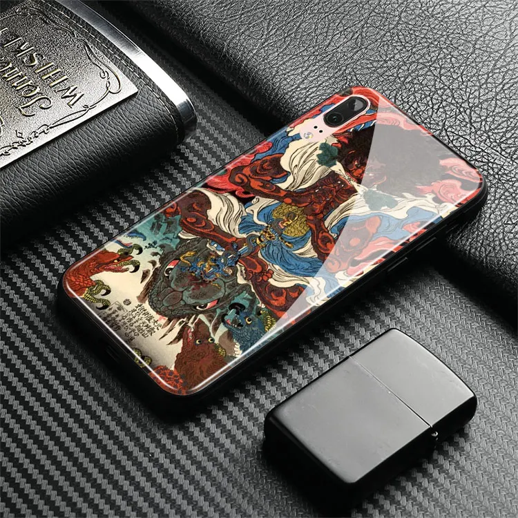 Японский Мягкий силиконовый чехол для телефона Ukiyo-e из закаленного стекла для huawei Honor V mate P 9 10 20 30 Lite Pro Plus Nova 2 3 4 5