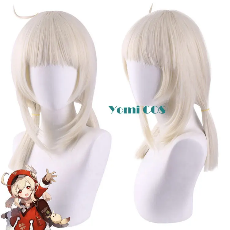

Genshin Impact Game Klee Cosplay Wig Hair Double Ponytail Anime Wig Disfraz De Halloween Para Mujer