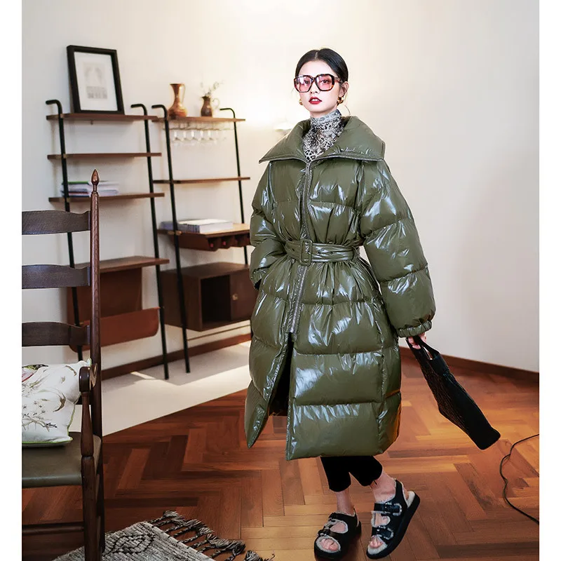 Женская одежда 2019 зимняя новая Корейская версия свободная выше колена длинная