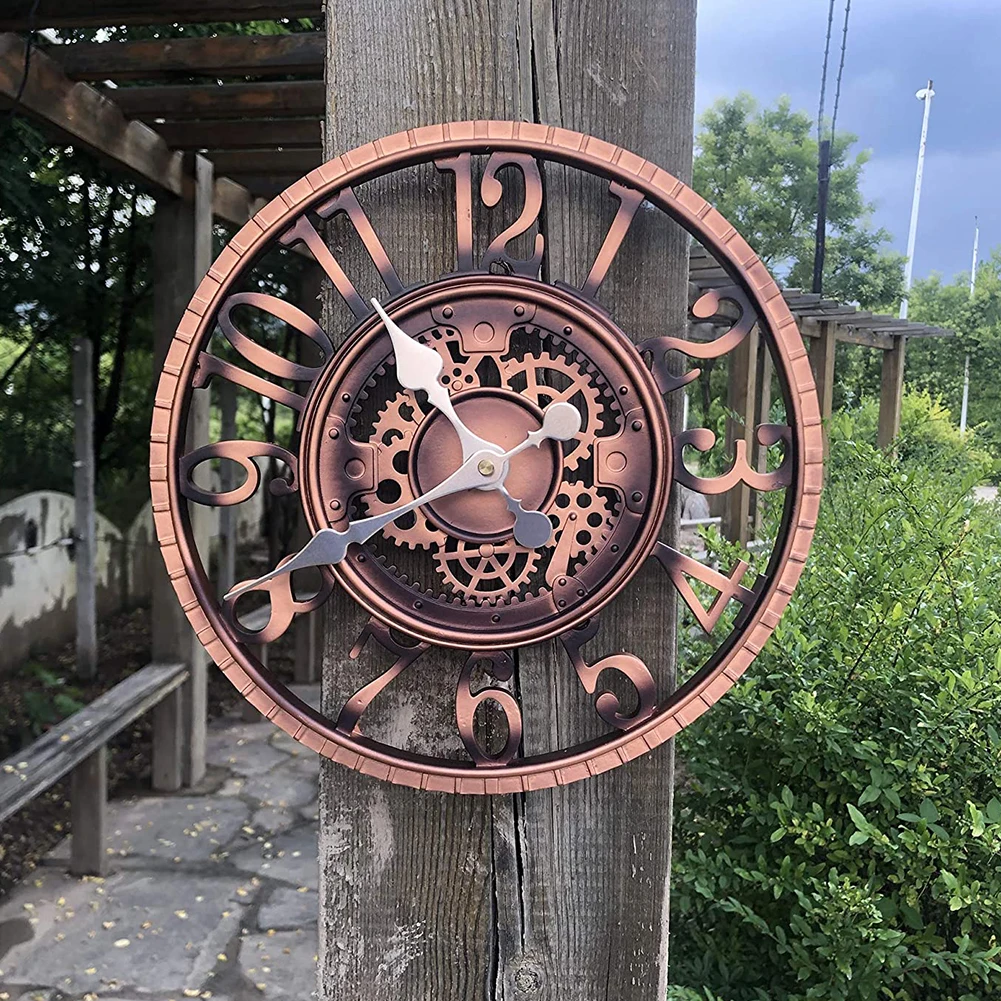 

Number Wall Clock Courtyard Clock Large Outdoor Garden Wall Clock Arabic Numerals for Company Kitchen School Cafe Indoor Yard