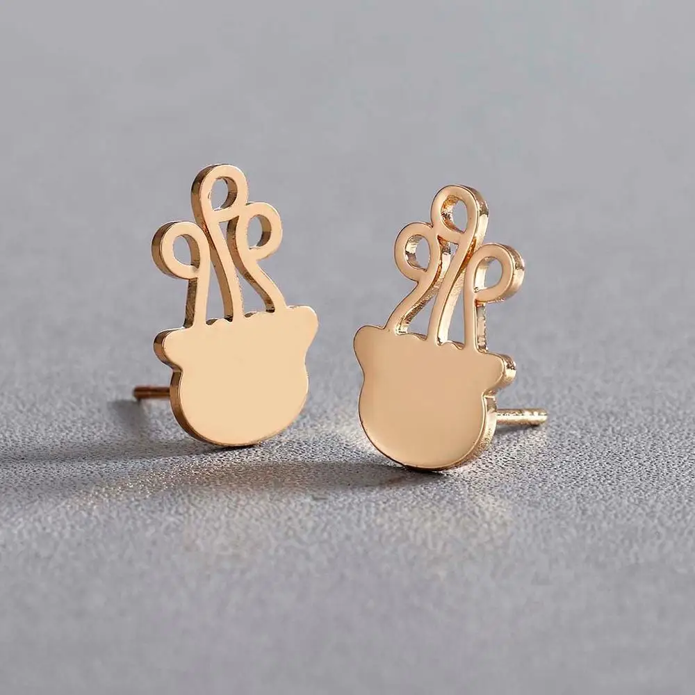 Чандлер 1 пара цветочных корзин серьги гвоздики в виде горшка уникальные золотые