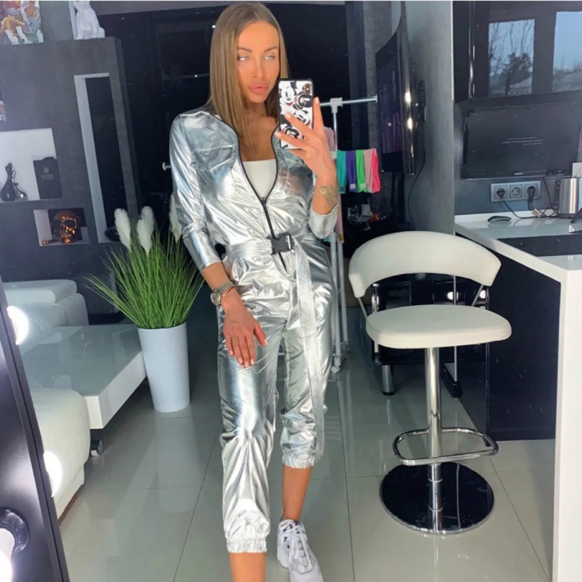 2019 Европейская и американская мода женский темперамент классический сплошной