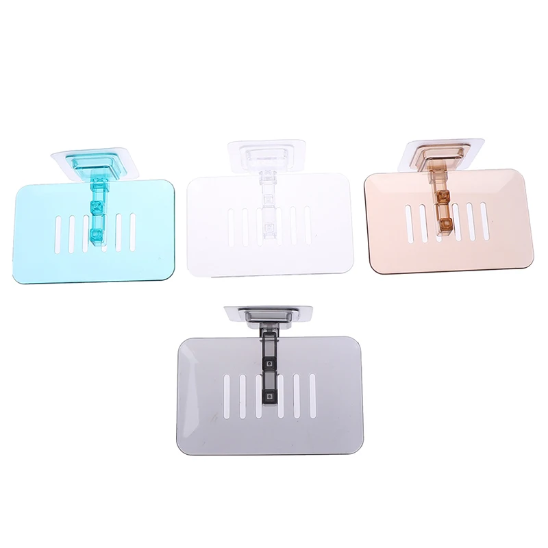 

1PC Soap Dish Holder Storage Stand Soap Box Stand Portable Soap Dishes Single Layer Suction Kitchen Bathroom Accessories