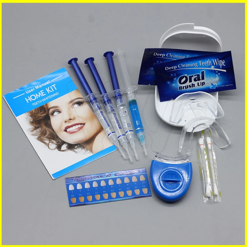 Professional Teeth Whitening Kit 4 Gel 2 Strips 1 LED White Tooth Bleach Blanchiment Dent Tanden Bleken Blanqueador Dental Care | Красота и