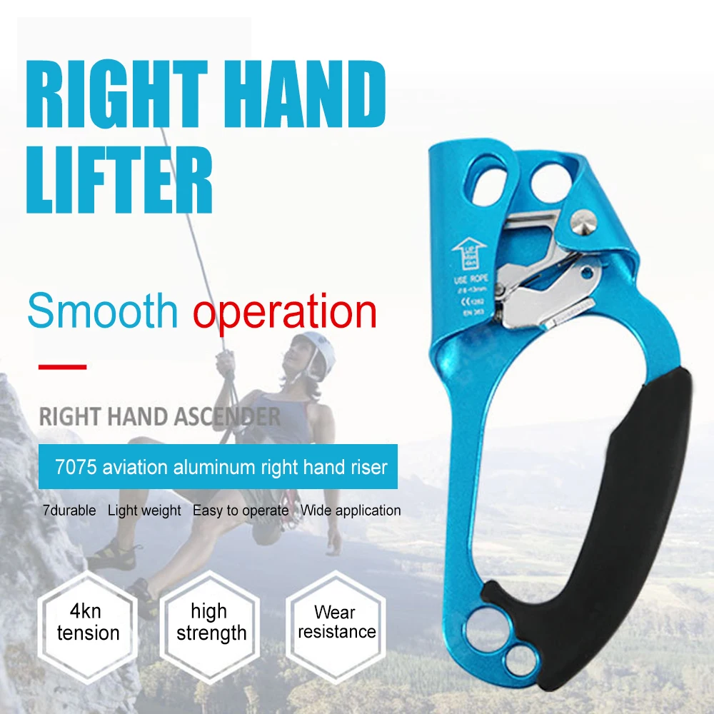 

Hand Ascender Rock Climbing Tree Arborist Rappelling Gear Equipment Rope Clamp for 8~13mm Rope for Right Hand B2Cshop