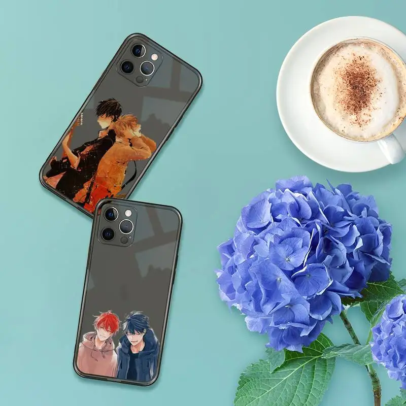 

Given Yaoi Anime Phone Case For iPhone 7 8 11 12 X XS XR MINI Pro Max Plus Retro Black Grey clear transparent