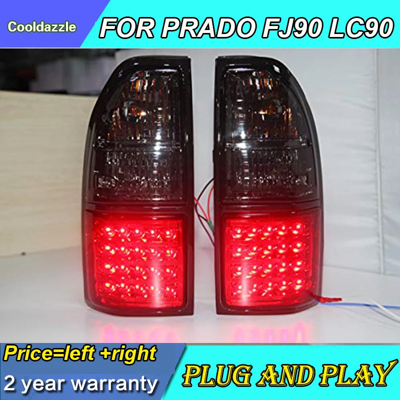 2 шт. для Toyota Prado FJ90 LC90 светодиодный задний фонарь красные черные Цвет светильник