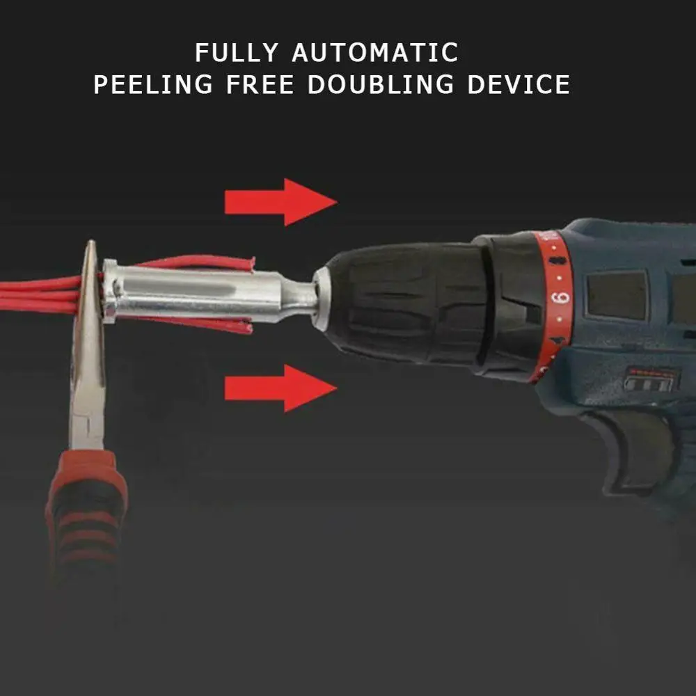 

2,5/4 квадратный универсальный инструмент для скручивания проводов Электрический кабель быстроразъемный автоматический скручивающий инстр...
