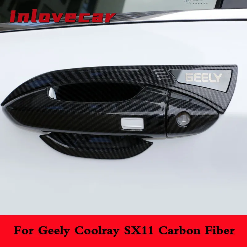 

Для Geely Coolray sx11 2018-2020, Внешняя рамка ручки, отделка, автомобильная дверная ручка, чаша, карбоновый Стайлинг, крышка, декоративные аксессуары