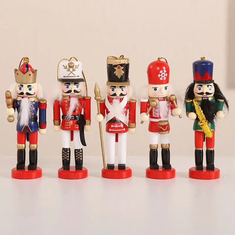 1Pc New Year Decor Kids Doll Wooden Nutcracker Soldier Merry Christmas Decoration Pendants Ornaments for Xmas Tree | Дом и сад