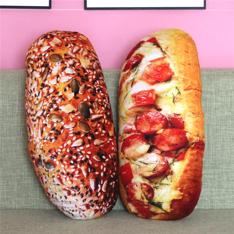 Креативная имитация 3D подушки для хлеба ветчины кунжута хлеб плюшевая игрушка