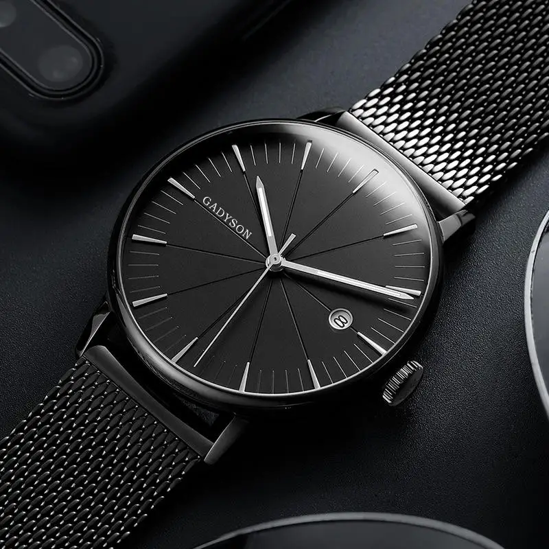

A9105 Calendar Casual Style Men Wristwatch Full Steel Luminous Display Quartz Watch