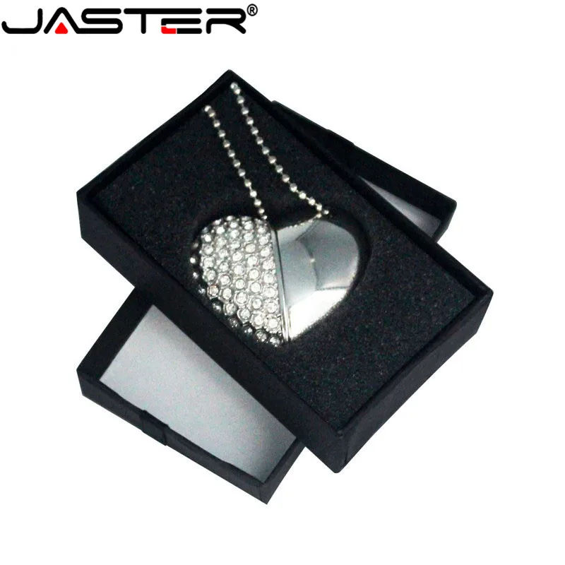 USB флеш-накопитель JASTER с кристаллом сердечком + коробка флешка драгоценным камнем