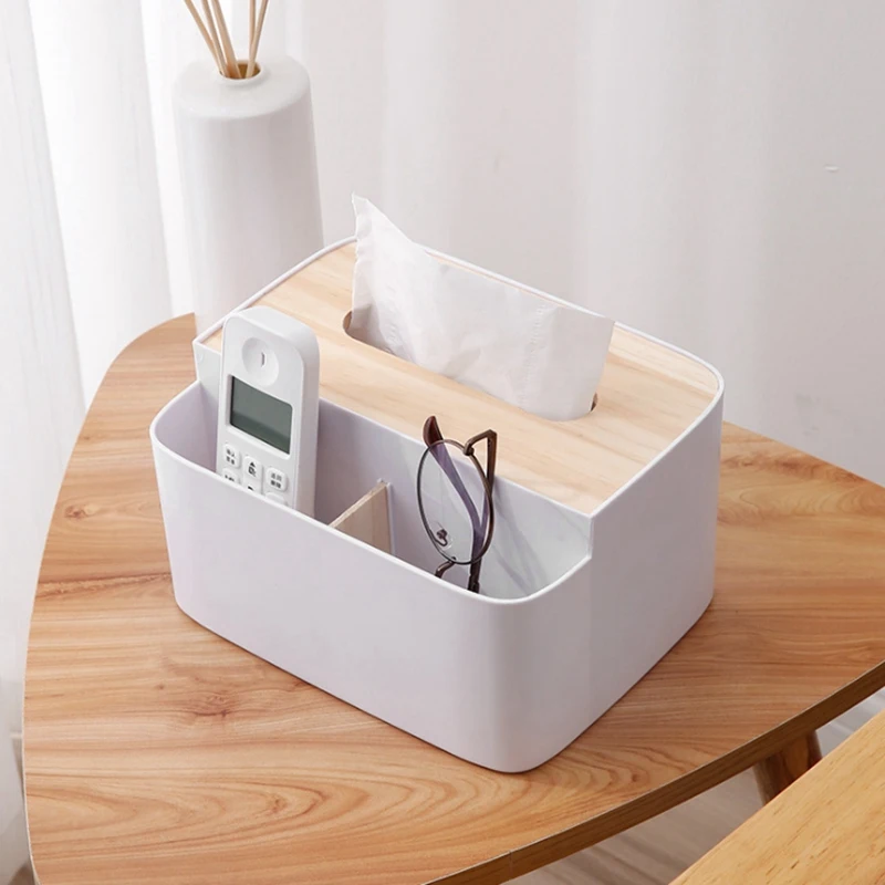 

Living Room Tissue Box Desktop Storage Tissue Box Multi-Purpose Tray