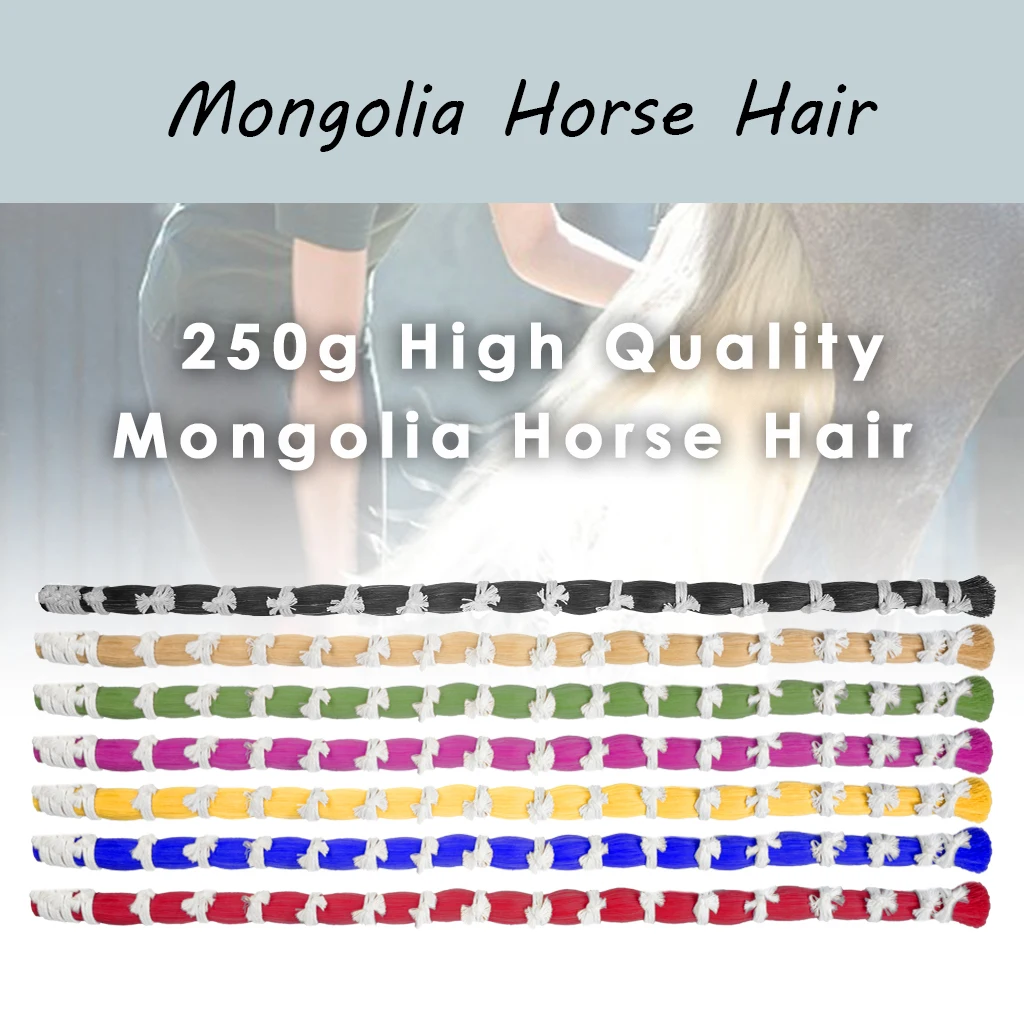 

LOOK 250g Mongolian Horse Hair White Horse Tail Hair In Bulk Violin Bow Hair For 4/4 3/4 1/2 1/4 1/8 Violin Bow Viola Cello Bow