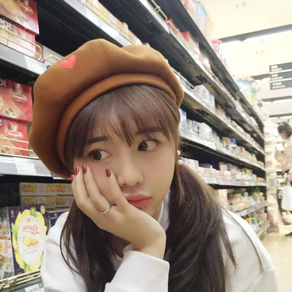 Шерстяной берет шапки женская зимняя французская шапка для девушек цветной