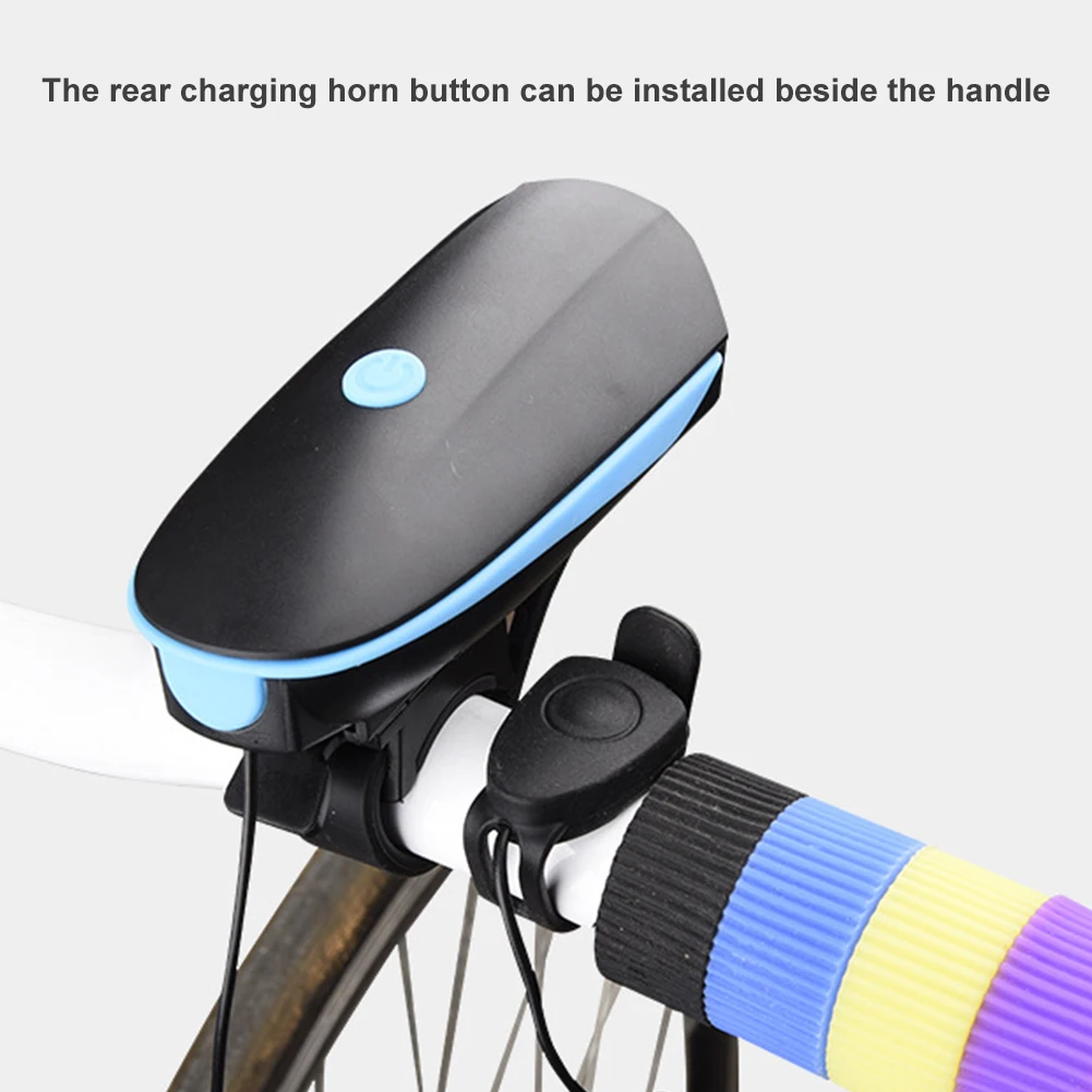 

2 IN 1 LED Bike Light with Electric Bell trembler buzzers horn switch Cycling Bicycle Lamp Battery Built-in USB Charging