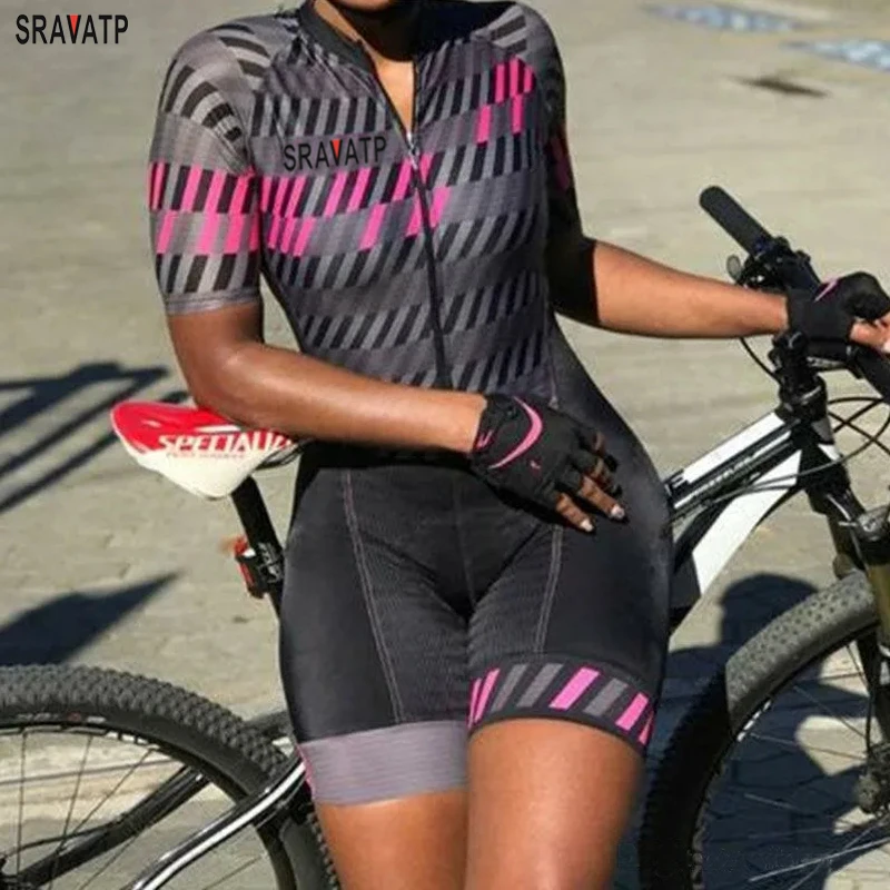 

Трикотажная спортивная одежда STRAVA женская с коротким рукавом, пикантный облегающий спортивный костюм, трикотажный комбинезон для велоспор...
