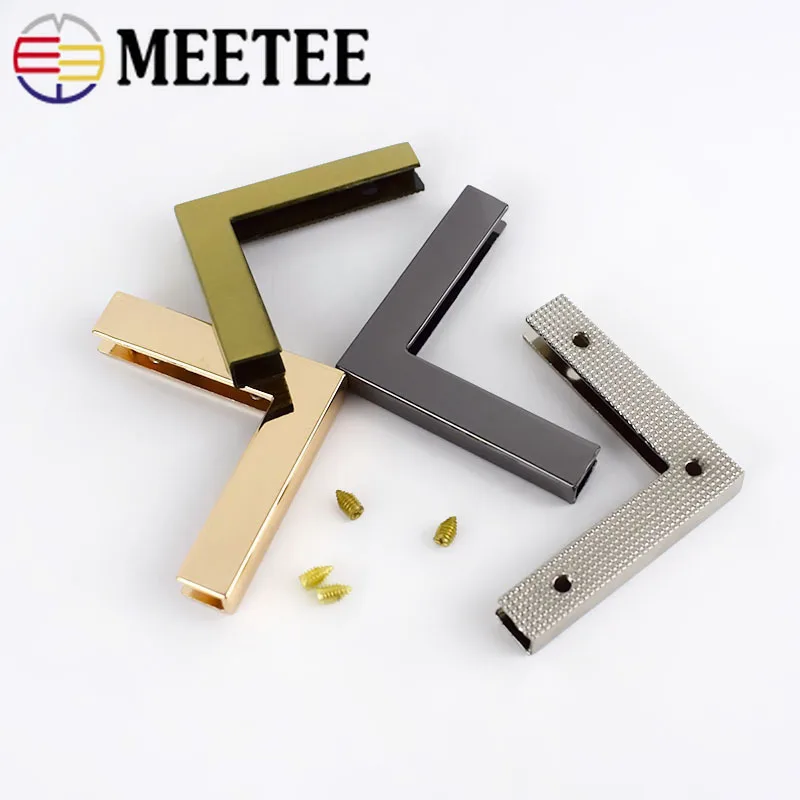 Meetee 4/10 шт. 40 мм защита уголки сумка пряжки окантовки с металлическими пуговицами, Чемодан Сумки из натуральной кожи скобяные изделия Аксессуары F1-10
