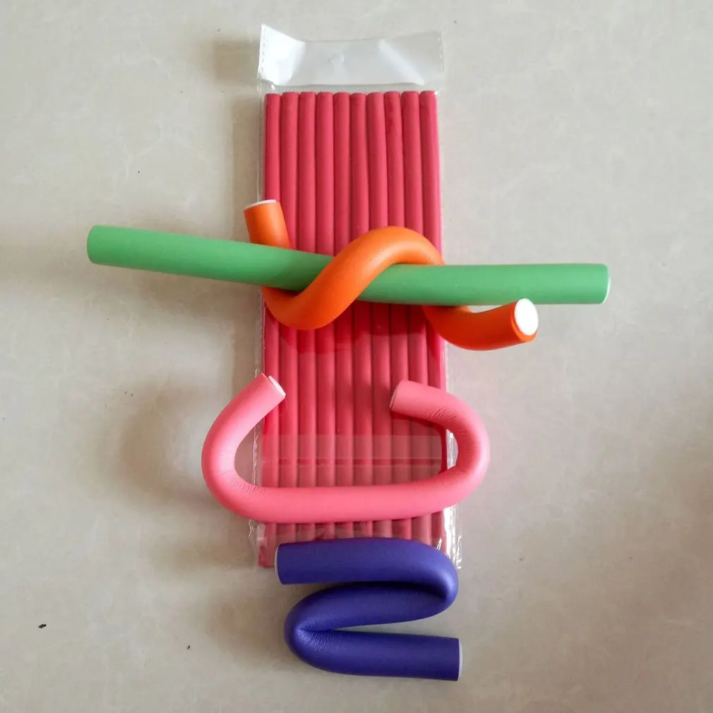 

10pcs/Lot Curler Makers Soft Foam Bendy Curls DIY Styling Hair Rollers Tool 2/1.4/1.2cm Hair Curler free shipping