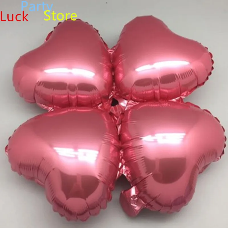 

50PCS 4 petals 18inch aluminum foil balloons four leaf clover baloes building column arch for wedding decor globos