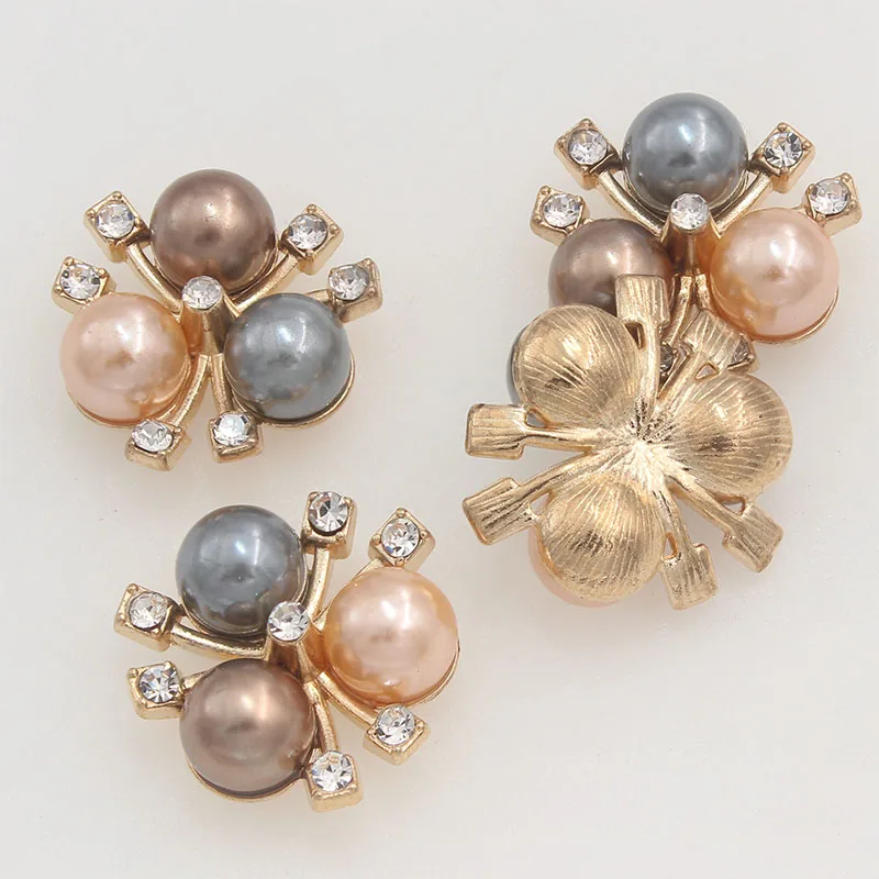 20 мм стразы жемчужные декоративные пуговицы для рукоделия золотые украшения