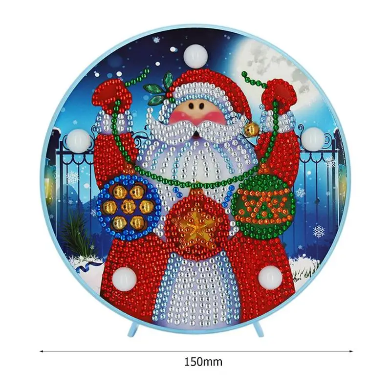 DIY светодиодный в особой форме рождественский стиль полный Dril Алмазная картина вышивка ночной Светильник стол Спальня домашнее декоративное ночное освещение
