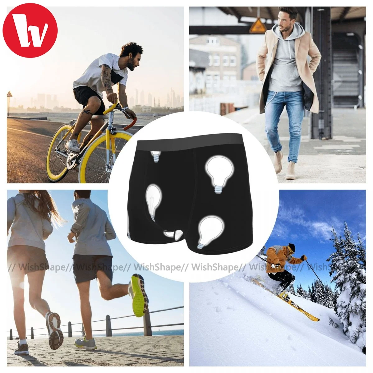 

Thomas Edison Underwear Teen Print Plain Trunk Pouch Hot Polyester Boxer Brief