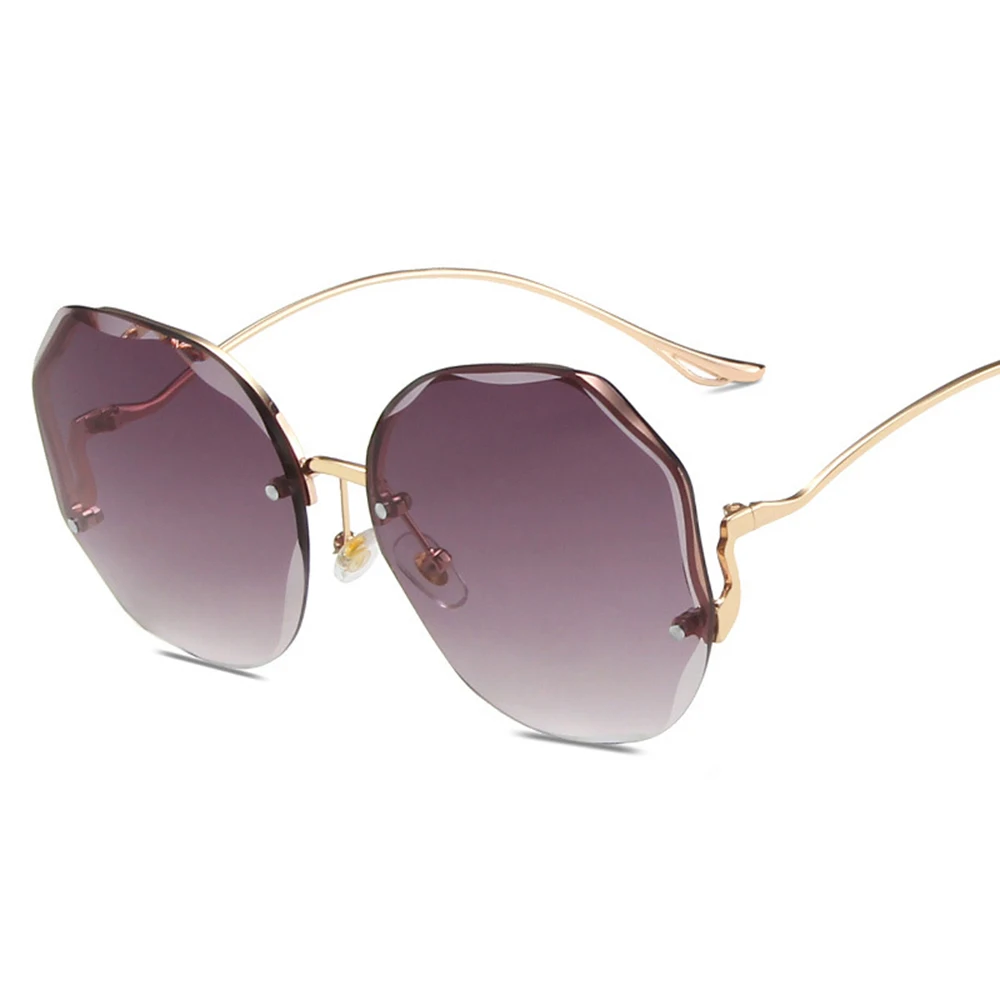 

2021 New Women Sunglasses Rimless UV400 Brand Designer High Quality Gradient Sun Glasses Female Spring Summer Wlolesale