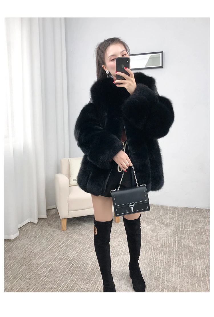 ZDFURS* натуральный мех, Лисий мех, шуба, дизайнерское, для девушек, зимнее, действительно Лисий мех, шуба, съемный, натуральный мех, шуба, Женская