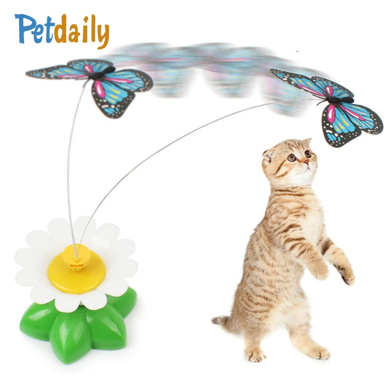 Игрушка для кошки электрические вращающиеся красочными бабочками и бантиками