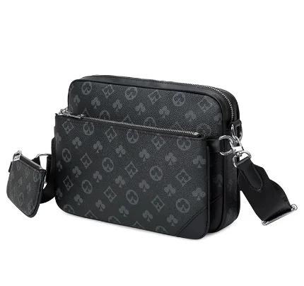 

Комбинированная маленькая квадратная сумка из трех предметов, мужская сумка на одно плечо, роскошная мужская сумка-мессенджер, модная сумк...