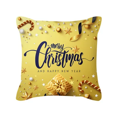 

Fuwatacchi Christmas Day Cushion Cover Santa Deer Tree Soft Throw Pillows Cover Home Sofa Bedroom Black Decorative Pillow Case