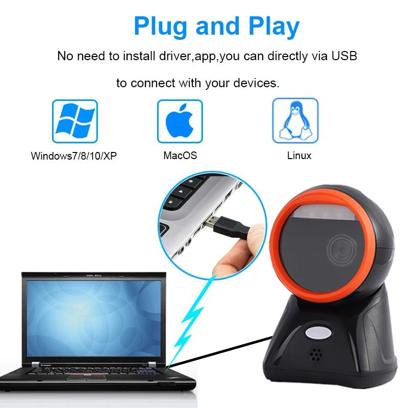 Настольный сканер штрих кодов всенаправленная USB Проводная гарнитура 2D