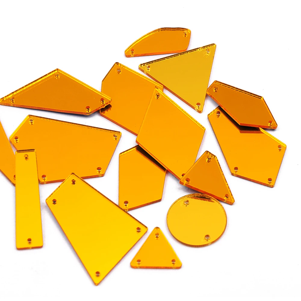 Новинка 25 стилей смешанные формы Золотые Зеркальные Стразы для пришивания 30 шт.