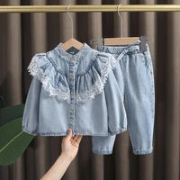 spring baby girls clothes kids outfit sets denim jacket jeans suits for toddler girls clothing baby fashion design sets